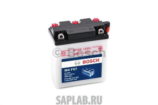 Купить запчасть BOSCH - 0092M4F070 Аккумулятор автомобильный BOSCH 0 092 M4F 070 6 Ач