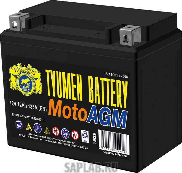 Купить запчасть DELTA - 1058138878858 Аккумулятор мотоциклетный TYUMEN BATTERY 6МТС-12 "AGM"