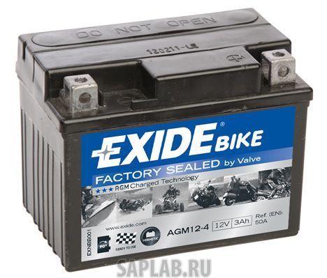 Купить запчасть EXIDE - AGM124 Аккумулятор автомобильный EXIDE AGM12-4 3 Ач