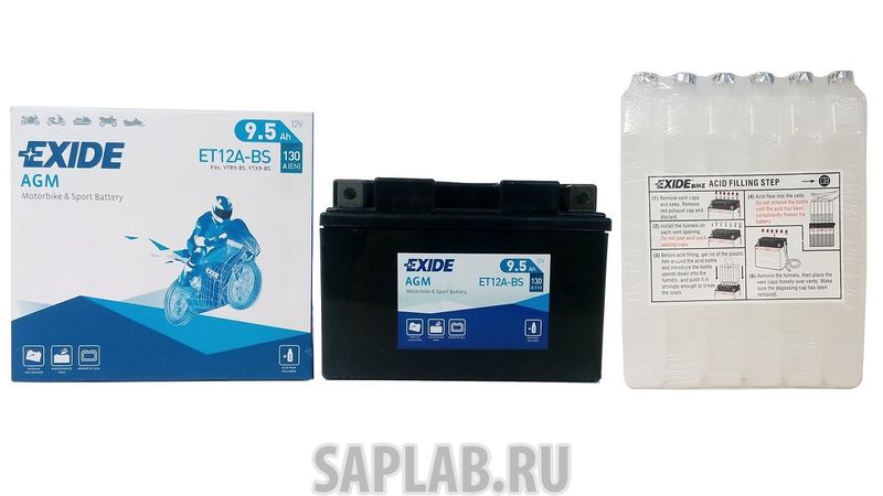 Купить EXIDE ET12ABS Акб Мото 12v 9.5а/Ч (Et12a-Bs/Yt12a-Bs) 150х87х105 (+/-) EXIDE ET12ABS