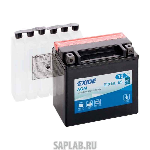 Купить EXIDE ETX14LBS Аккумулятор евро 12Ah 200A 150/90/145 moto AGM сухозар. с упак.лектролита EXIDE ETX14LBS