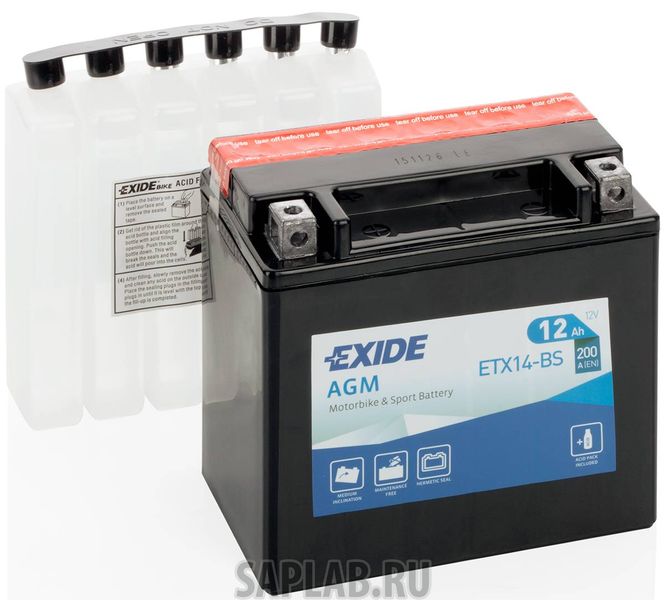 Купить EXIDE ETX16BS Аккумулятор автомобильный EXIDE ETX16-BS 14 Ач