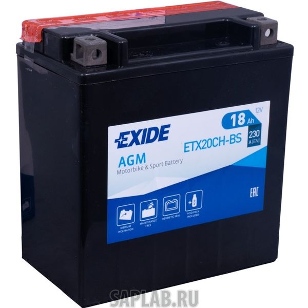 Купить запчасть EXIDE - ETX20CHBS Акб Мото 12v 18а/Ч (Etx20ch-Bs/Ytx20ch-Bs) 150x87x161 (+/-) EXIDE ETX20CHBS