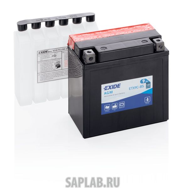 Купить запчасть EXIDE - ETX9CBS Аккумулятор Moto Agm 9ah 120a 135x75x139 Полярность Etn 1 Токовыводы M04 EXIDE арт. ETX9C-