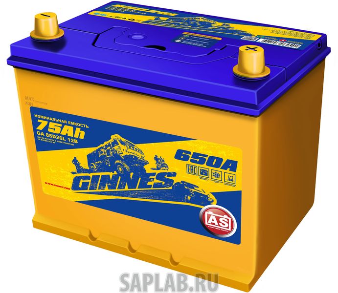 Купить GINNES GA85D26L Аккумулятор автомобильный GINNES Asia 6CT-75.0 / 85D26L GA7501