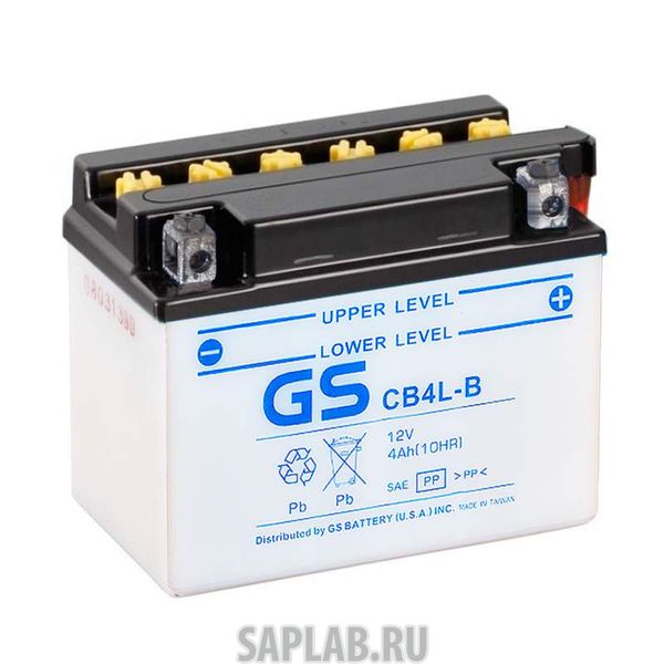 Купить запчасть GS_YUASA - CB4LB Аккумулятор GS Yuasa CB4L-B 12В 4Ач 45CCA 121x71x94 мм Обратная (-+)