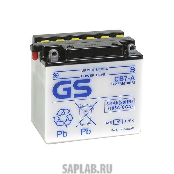 Купить запчасть GS_YUASA - CB7A Аккумулятор GS Yuasa CB7-A 12В 8Ач 105CCA 136x76x136 мм Прямая (+-)