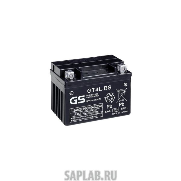 Купить запчасть GS_YUASA - GT4LBS Аккумулятор GS Yuasa GT4L-BS 12В 3Ач 40CCA 114x71x87 мм Обратная (-+)