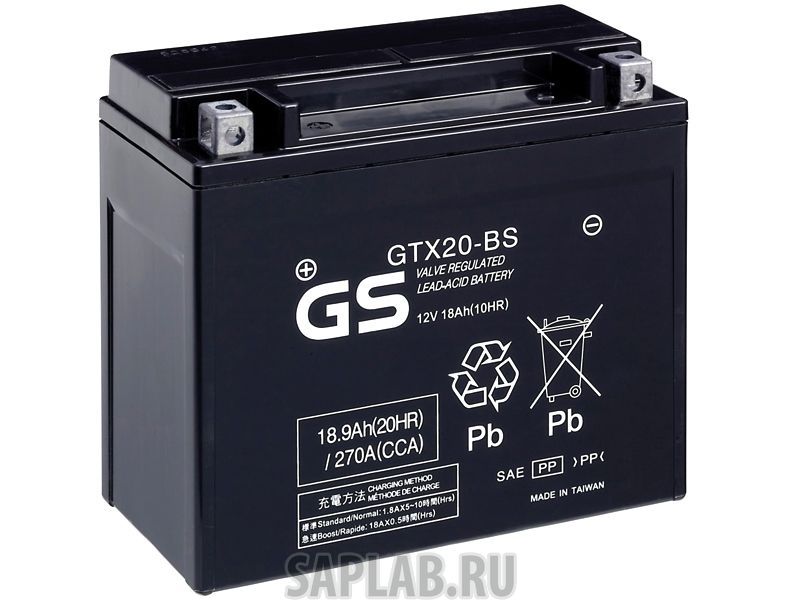 Купить запчасть GS_YUASA - GTX20BS Аккумулятор GS Yuasa GTX20-BS 12В 18Ач 270CCA 177x89x157 мм Прямая (+-)