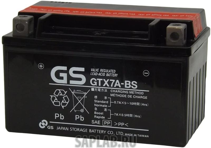 Купить запчасть GS_YUASA - GTX7ABS Аккумулятор GS Yuasa GTX7A-BS 12В 6Ач 105CCA 151x88x94 мм Прямая (+-)