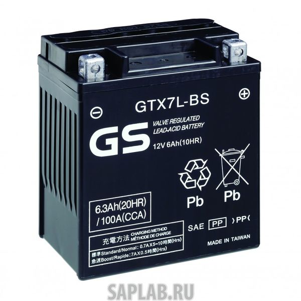 Купить запчасть GS_YUASA - GTX7LBS Аккумулятор GS Yuasa GTX7L-BS 12В 6Ач 100CCA 114x71x131 мм Обратная (-+)