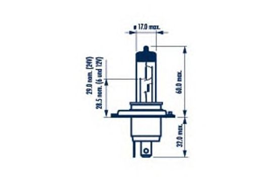 Купить запчасть NARVA - 48677 H4 12V 60/55W Range Power BLUE+ (48677) NARVA