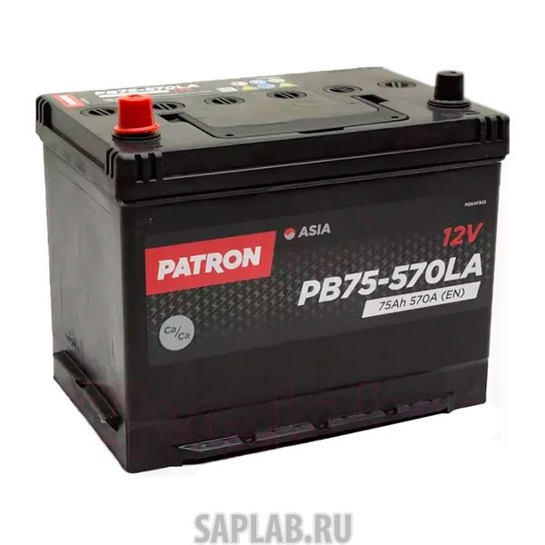 Купить запчасть PATRON - PB75570LA Аккумулятор PATRON ASIA 12V 75AH 570A (L+) B1+B6 270x173x222mm 16,6kg