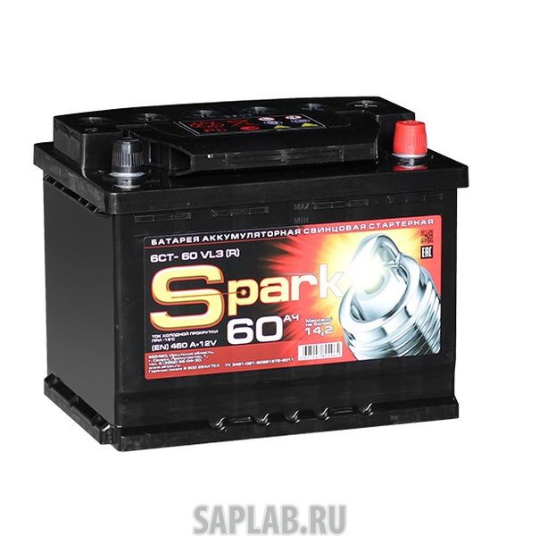 Купить запчасть SPARK - SPA60ЗR Аккумулятор легковой "СПАРК" 60Ач о/п