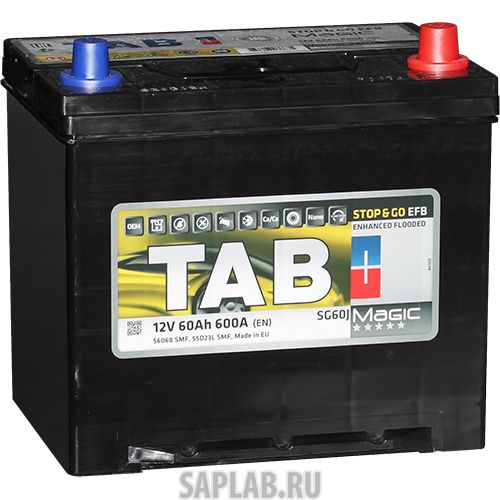 Купить запчасть TAB - 212860 Аккумулятор легковой "TAB" EFB STOP&GO; (60Ач о/п) 55D23L SMF 212860