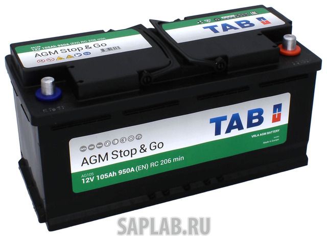 Купить запчасть TAB - 213105 Аккумулятор TAB AGM 105R 950A 394x175x190 213105