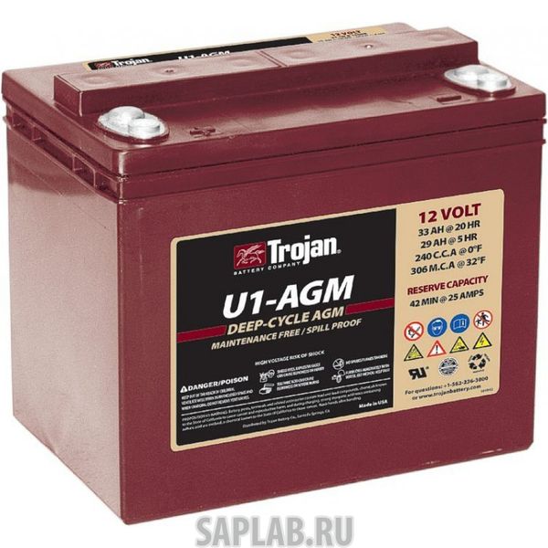 Купить запчасть TROJAN - U1AGM Аккумулятор TROJAN U1-AGM 12V 33A (198х138х171)