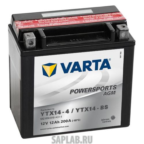 Купить запчасть VARTA - 512014010A514 Аккумулятор для мотоциклов VARTA Powersports AGM 12Ач 200A