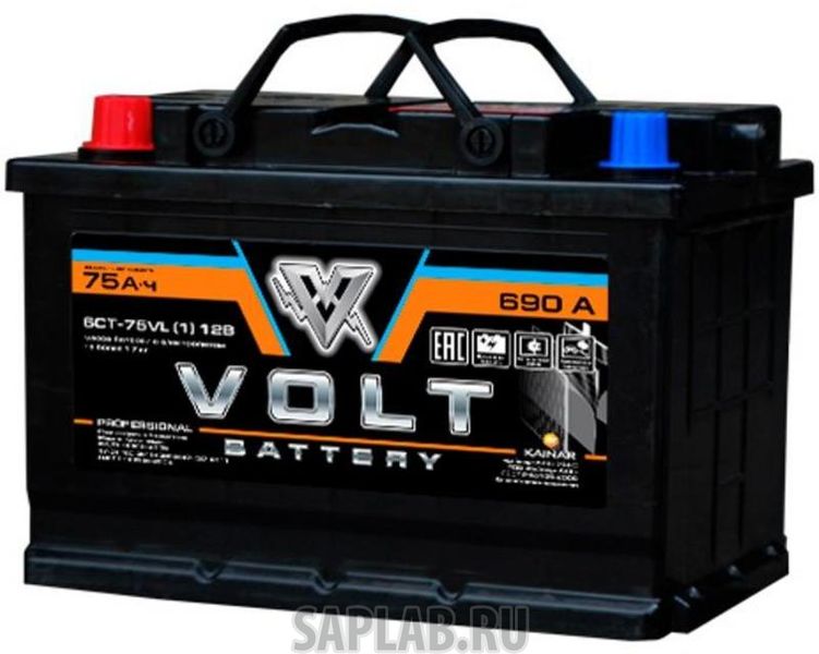 Купить VOLT VL7511 Автомобильный аккумулятор VOLT PRO 6СТ-75VL(1) 75 Ач (A/h) прямая полярность - VL7511