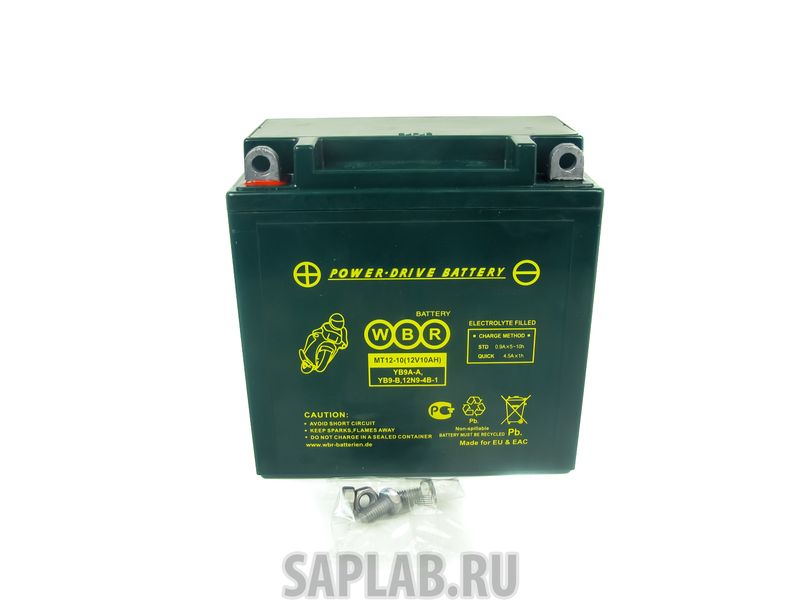 Купить WBR 1058118663583 Аккумулятор мотоциклетный WBR MT 12-10 12V10AH YB9A-A,YB9-B,12N9-4B-1