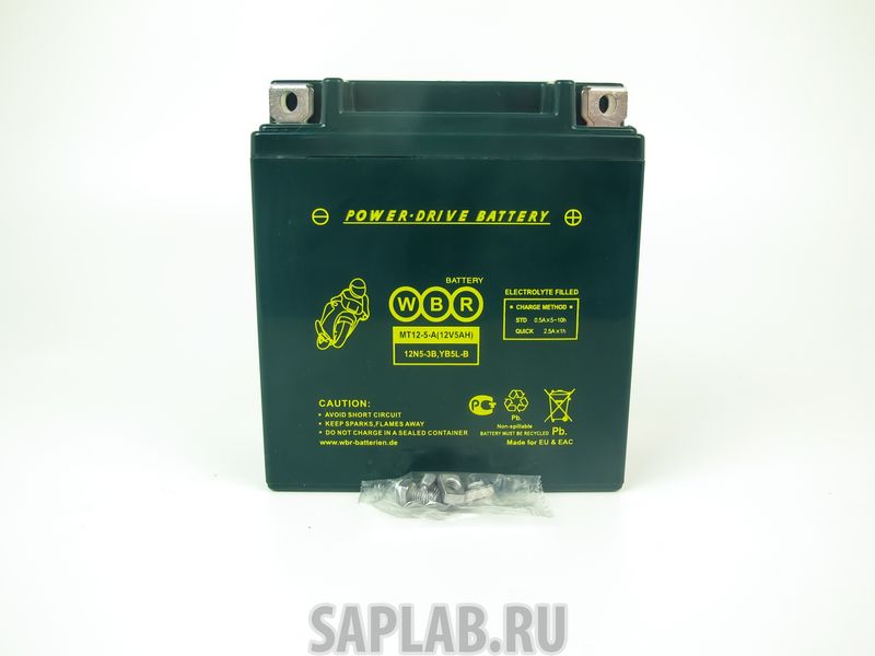 Купить WBR 1058143607944 Аккумулятор мотоциклетный WBR MT 12-5-A 12V5AH 12N5-3B,YB5L-B
