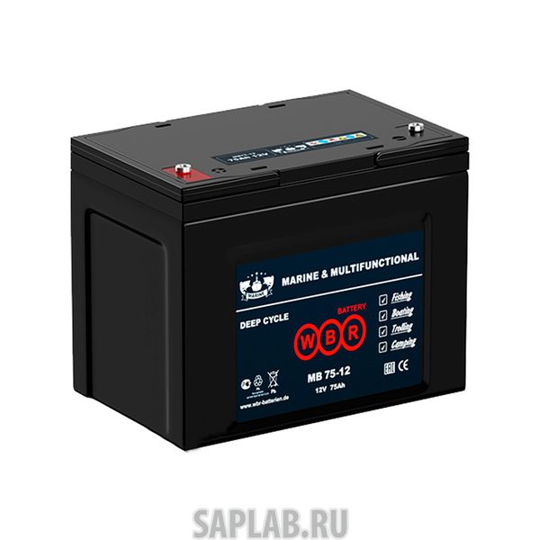 Купить запчасть WBR - MB7512 Аккумулятор для лодок WBR MB 75-12 12V 75Ah AGM (залит и готов к применению)