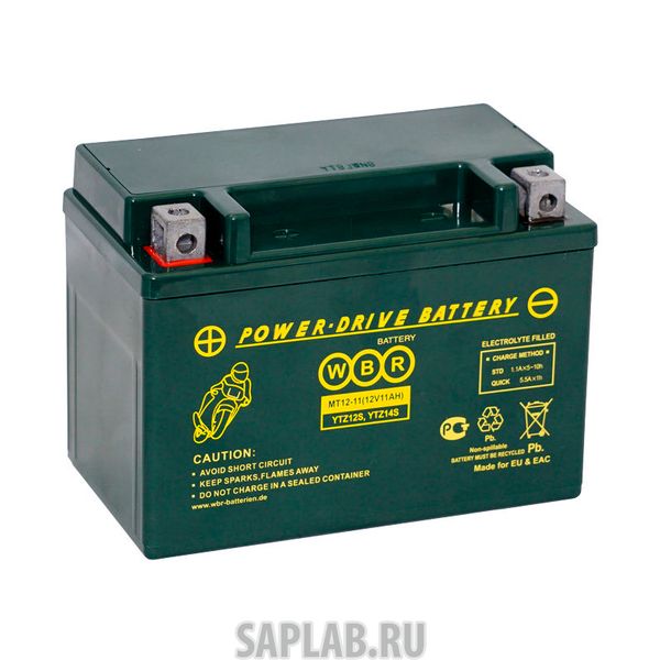 Купить запчасть WBR - MT1211 Аккумулятор мотоциклетный WBR MT 12-11 YTZ12S, YTZ14S 12V 11Ah AGM