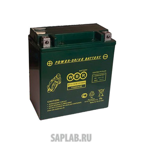 Купить запчасть WBR - MT1218B Аккумулятор мотоциклетный WBR MT 12-18B YTX20CH-BS 12V 18Ah AGM