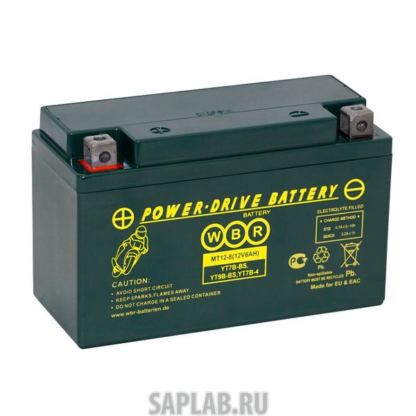 Купить запчасть WBR - MT128 Аккумулятор мотоциклетный WBR MT 12-8 YT7B-BS 12V 8Ah AGM(залит и готов к применению)