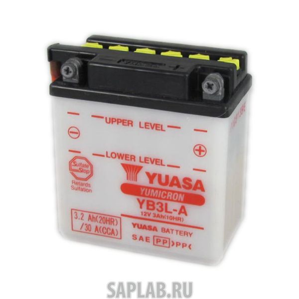 Купить запчасть YUASA - YB3LA Аккумулятор Yuasa YB3L-A 12В 3Ач 30CCA 98x56x110 мм Обратная (-+)