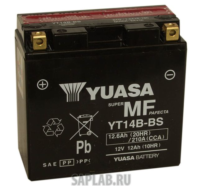 Купить запчасть YUASA - YT14BBS Аккумулятор Yuasa YT14B-BS 12В 12Ач 210CCA 150x70x145 мм Прямая (+-)