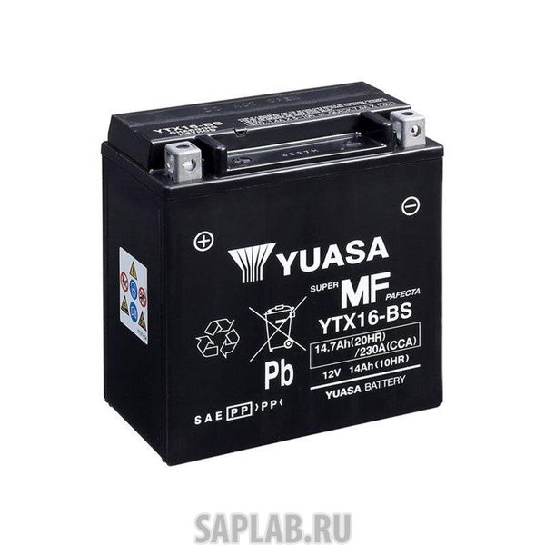 Купить запчасть YUASA - YTX16BS Аккумулятор для мототехники YUASA YTX16-BS