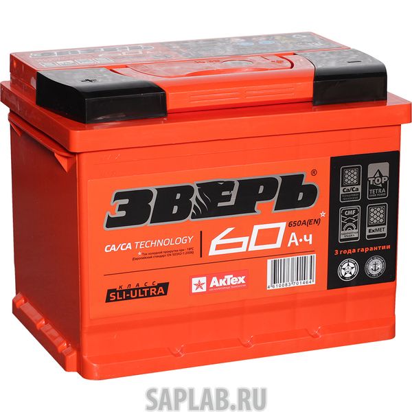 Купить ЗВЕРЬ ZVK60ЗL Аккумулятор легковой 