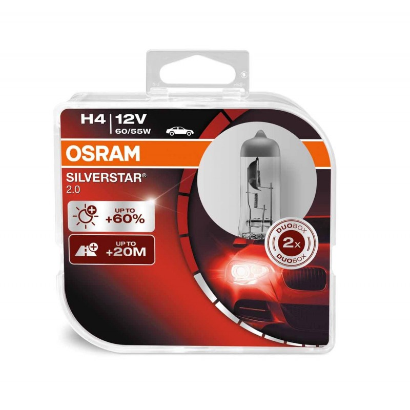 Купить запчасть OSRAM - 64193SV2DUOBOX H4 12V 60/55W+60% (64193SV2DUOBOX) OSRAM компл