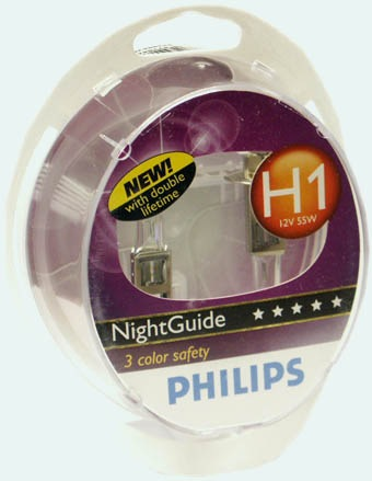 Купить запчасть PHILIPS - 12258NGDLS2 H1 12V 55W Night Guide (12258NGDLS2) PHILIPS