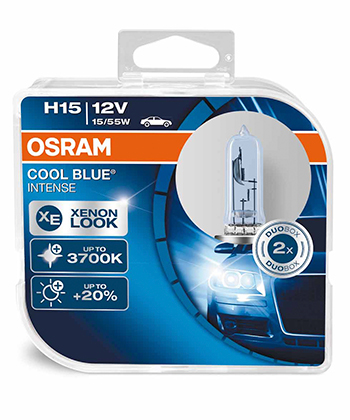 Купить запчасть OSRAM - 64176CBIHCB H15 12V 55/15W COOL BLUE INTENSE (64176CBI) OSRAM к-т