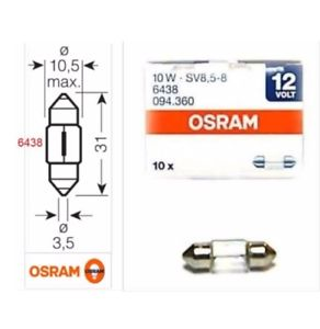 Купить запчасть OSRAM - 6438 C10W 12V 31мм (6438) OSRAM