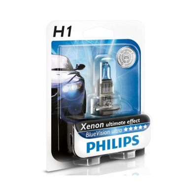 Купить запчасть PHILIPS - 12258BVB1 H1 12V 55W Blue Vision (12258BVB1) блистер