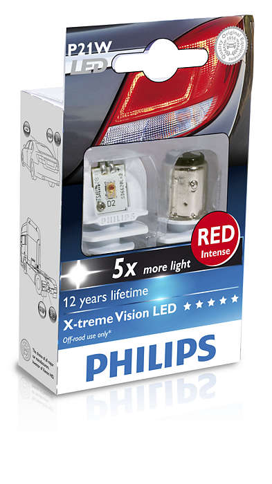 Купить запчасть PHILIPS - 12898RX2 Светодиодная лампа PR21W 12-24V LED (12898RX2)