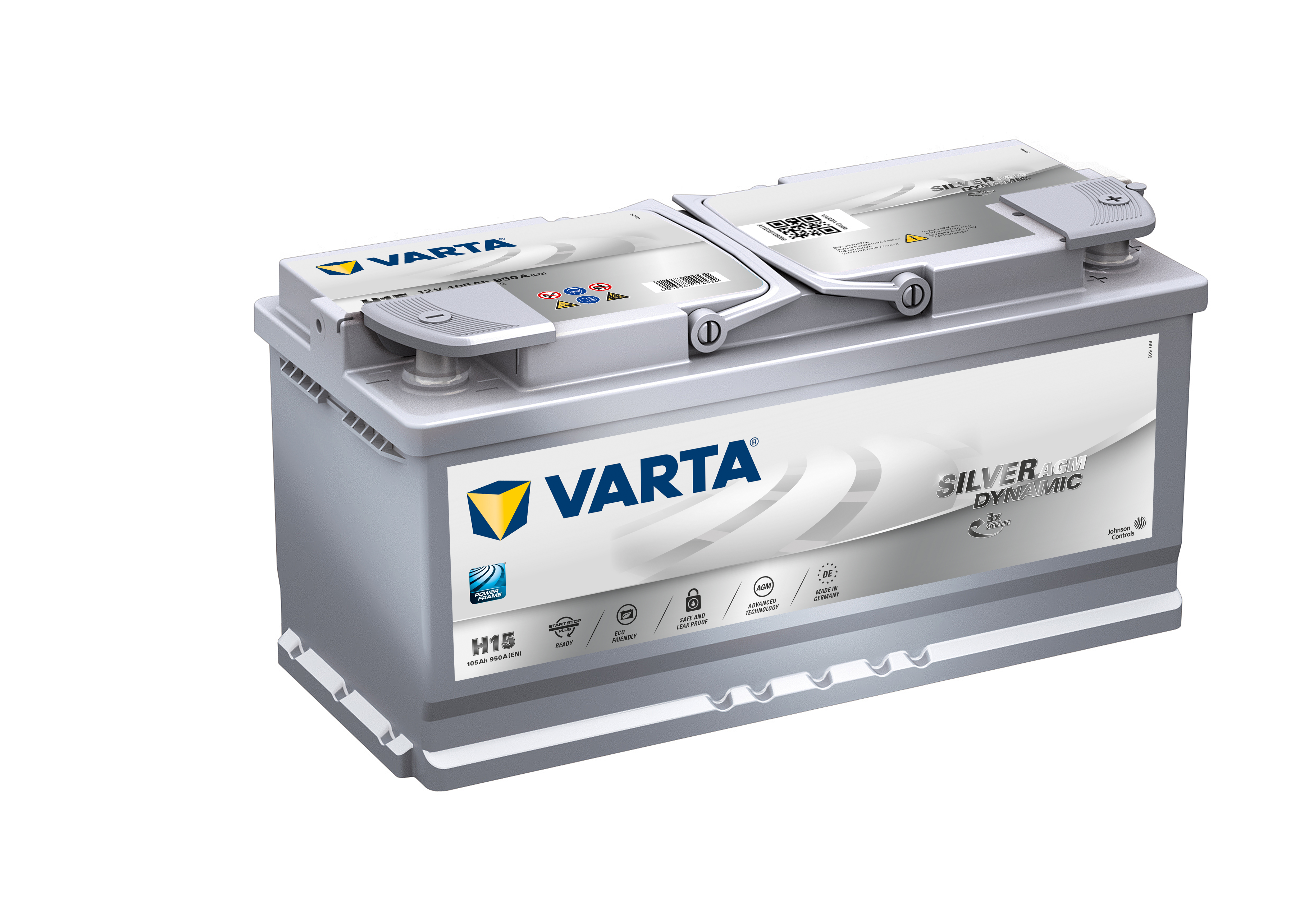 Купить запчасть VARTA - 605901095 Аккумулятор VARTA Silver Dynamic AGM 105 А/ч обратная R+ EN950 H15 393x175x190 605 901 095