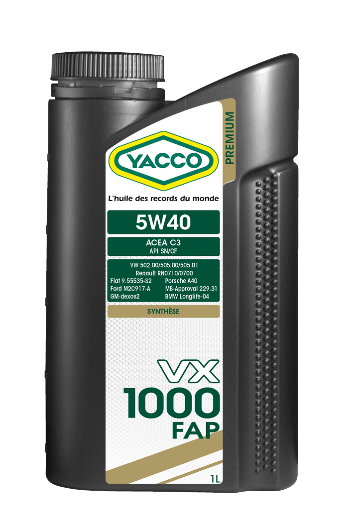 Купить запчасть YACCO - 302525 Моторное масло Yacco VX 1000 FAP SN 5W-40 1л