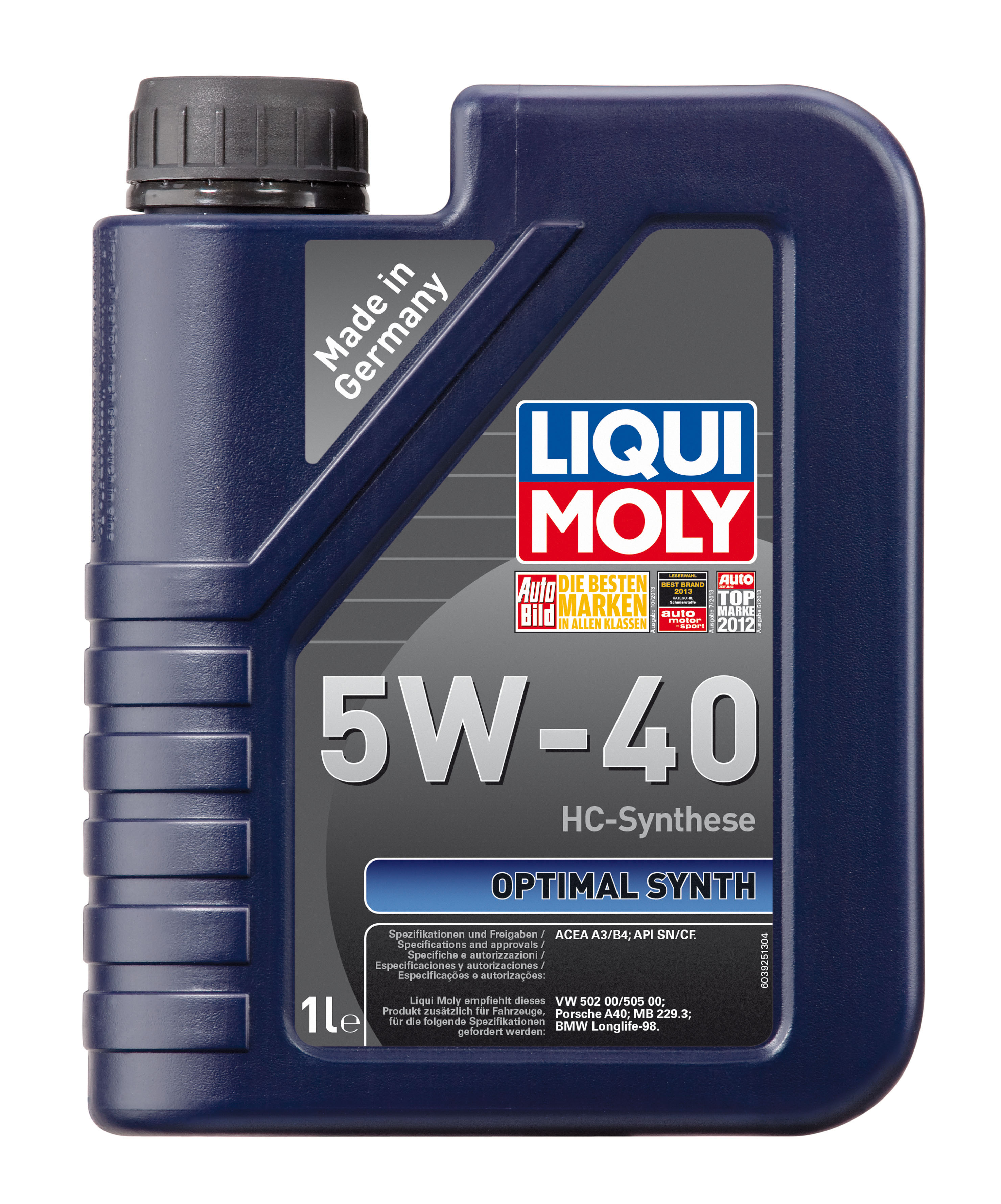 Купить запчасть LIQUI MOLY - 3925 Масло моторное OPTIMAL SYNTH (5W-40) 1л LIQUI MOLY