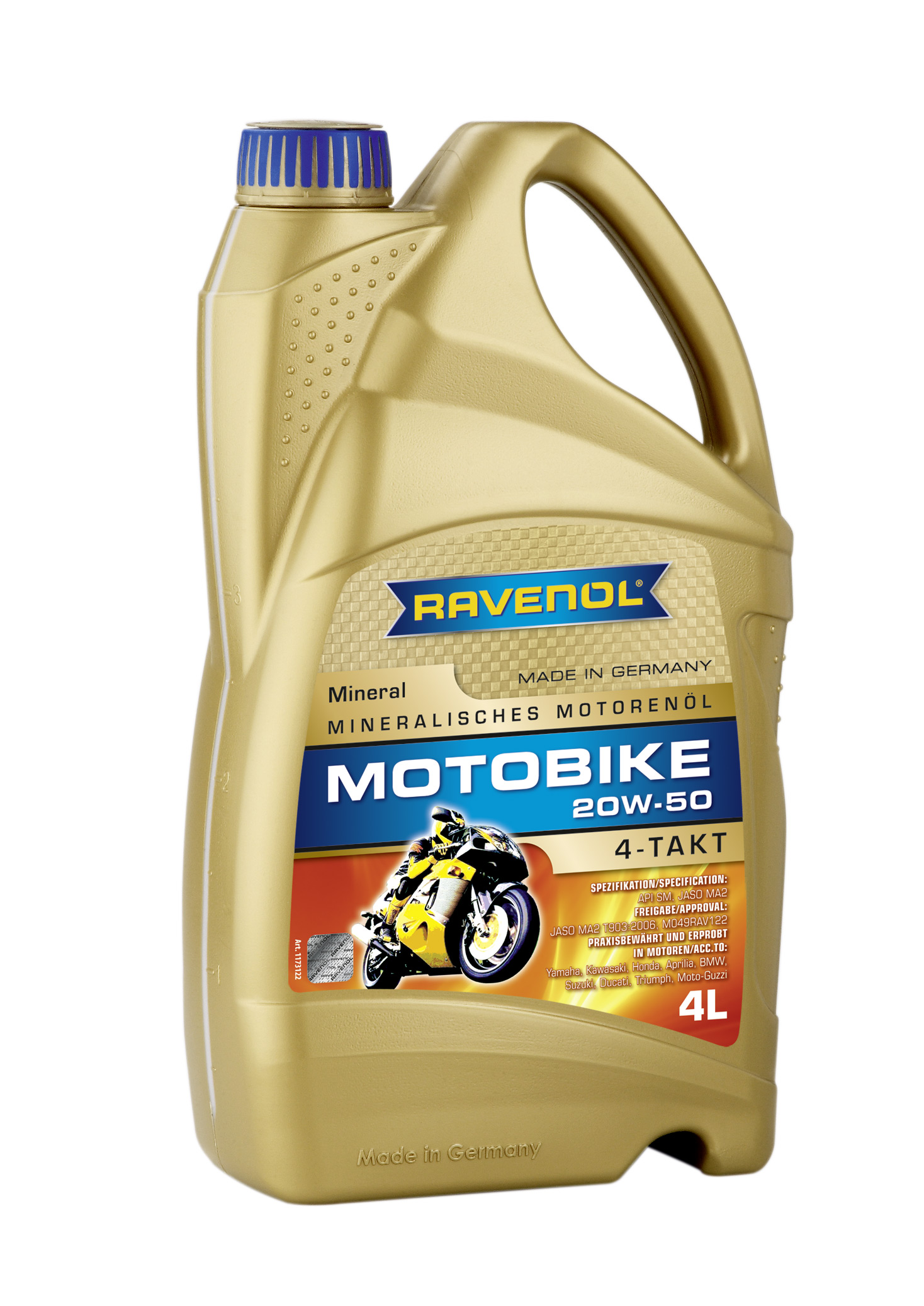 Купить запчасть RAVENOL - 4014835731493 Моторное масло Ravenol Motobike 4-T Mineral 20W-50 4л