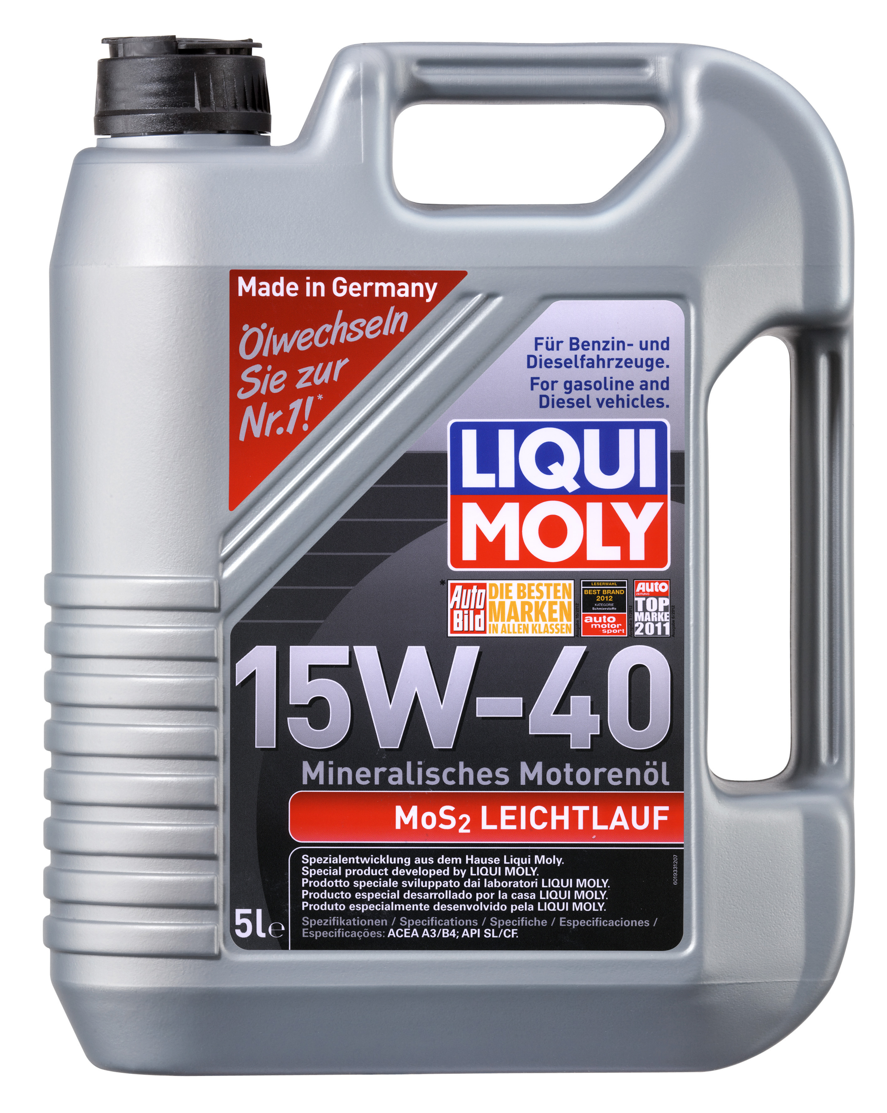 Купить запчасть LIQUI MOLY - 1933 Моторное масло Liqui moly MoS2 Leichtlauf 15W-40 5л