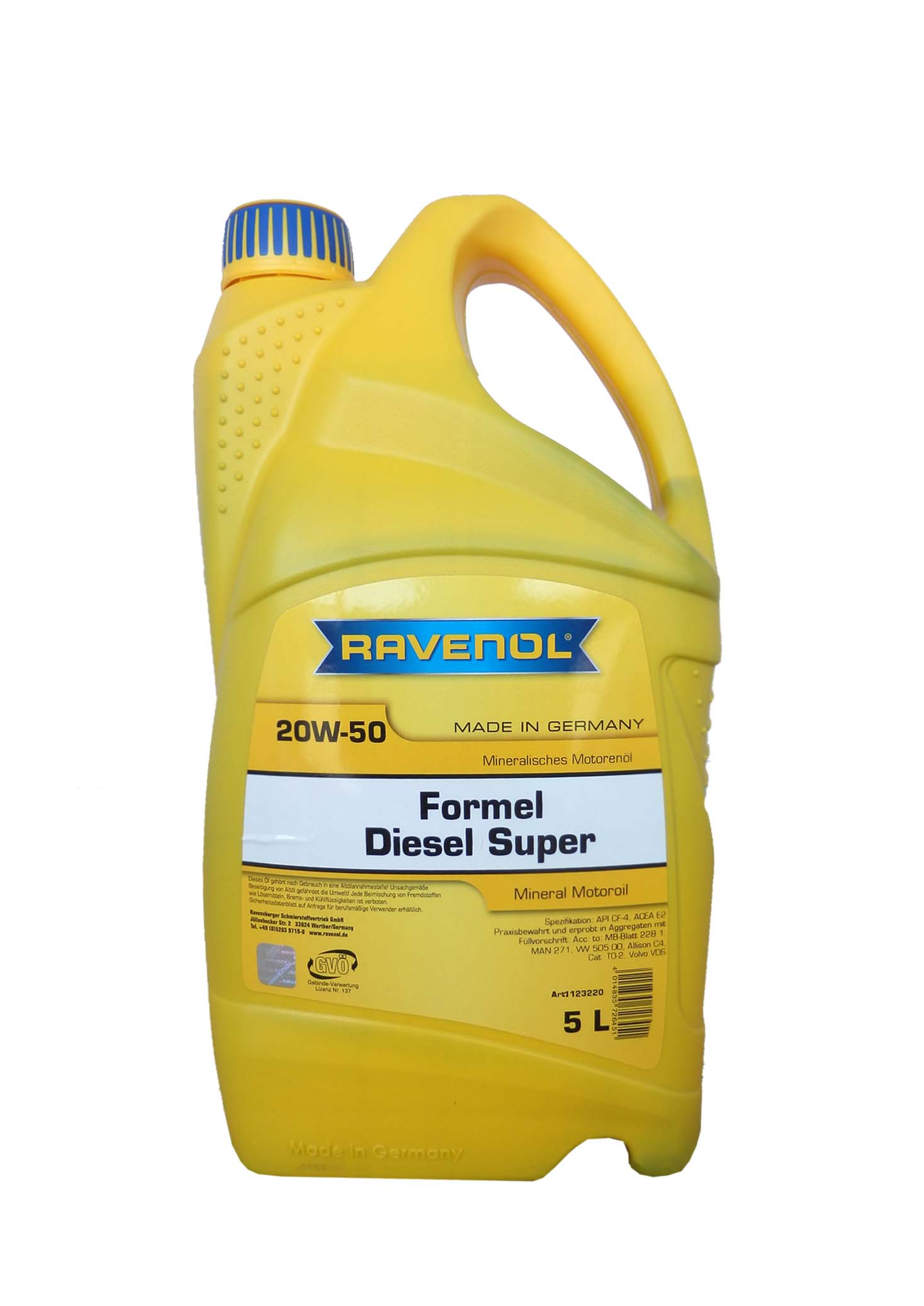 Купить запчасть RAVENOL - 4014835726451 Моторное масло Ravenol Formel Diesel Super 20W-50 5л