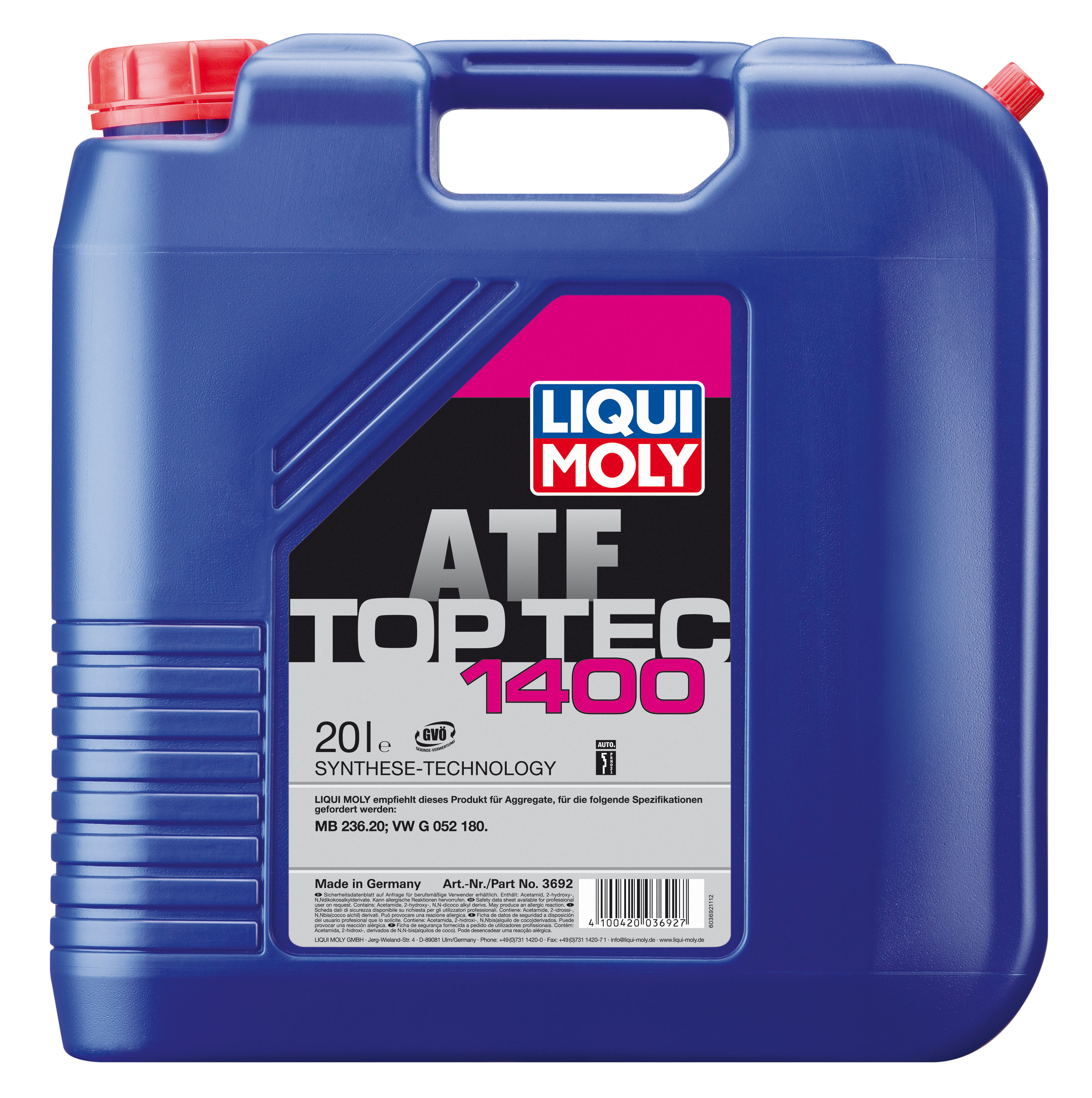 Купить запчасть LIQUI MOLY - 3692 Трансмиссионное масло для АКПП Top Tec ATF 1400