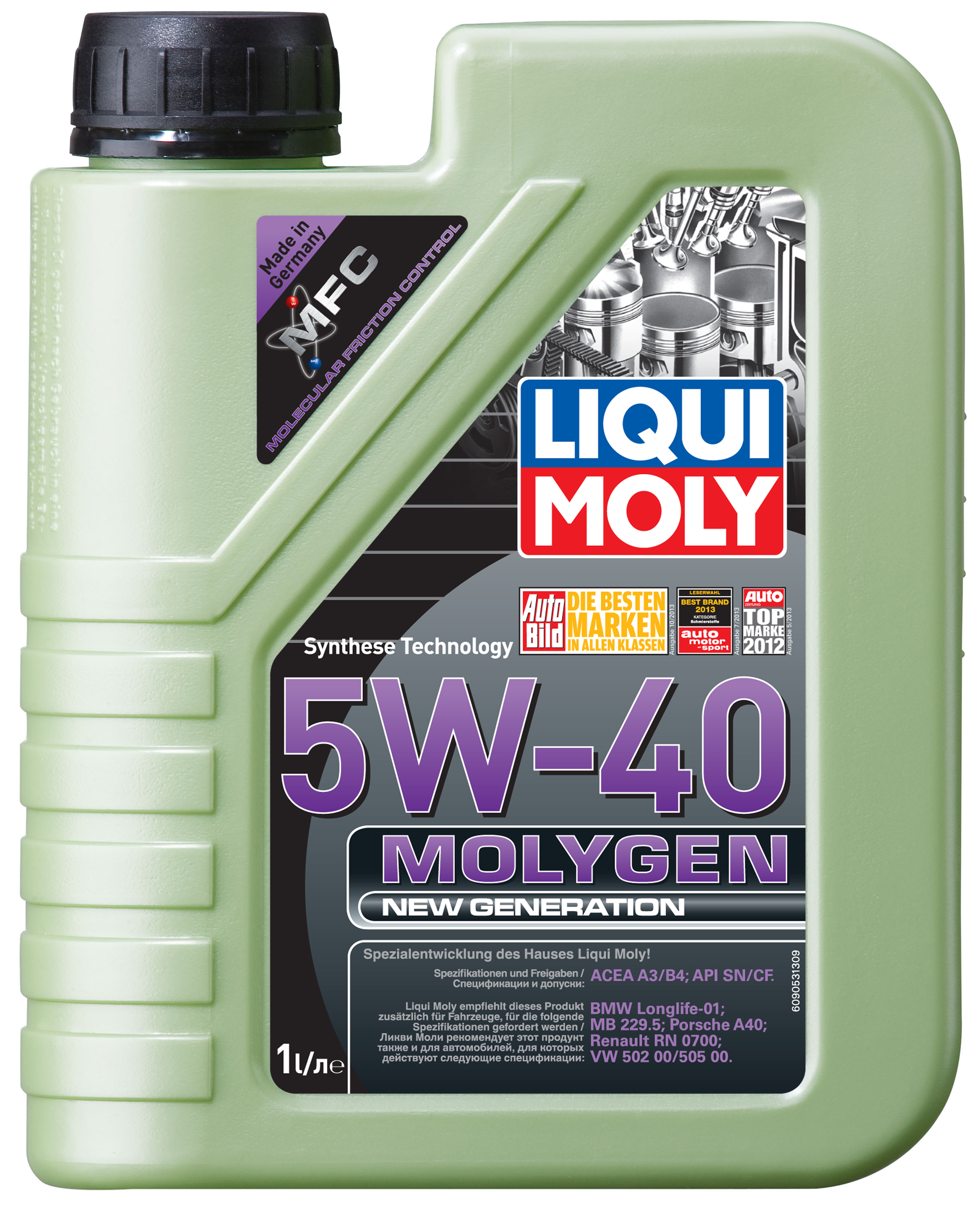 Купить запчасть LIQUI MOLY - 9053 Масло моторное MOLYGEN (5W-40) 1л LIQUI MOLY