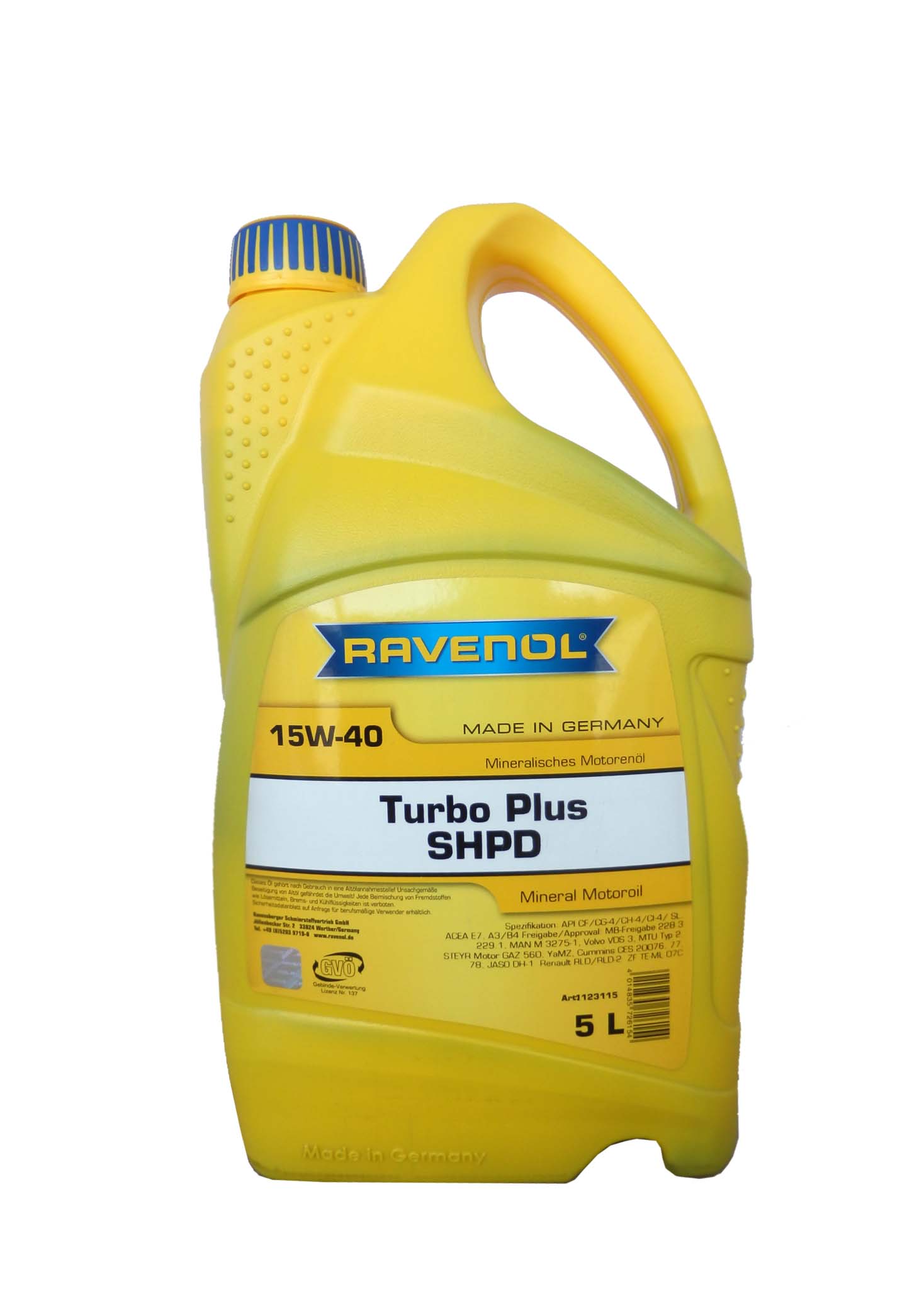 Купить запчасть RAVENOL - 4014835726154 Моторное масло Ravenol Turbo plus SHPD 15W-40 5л