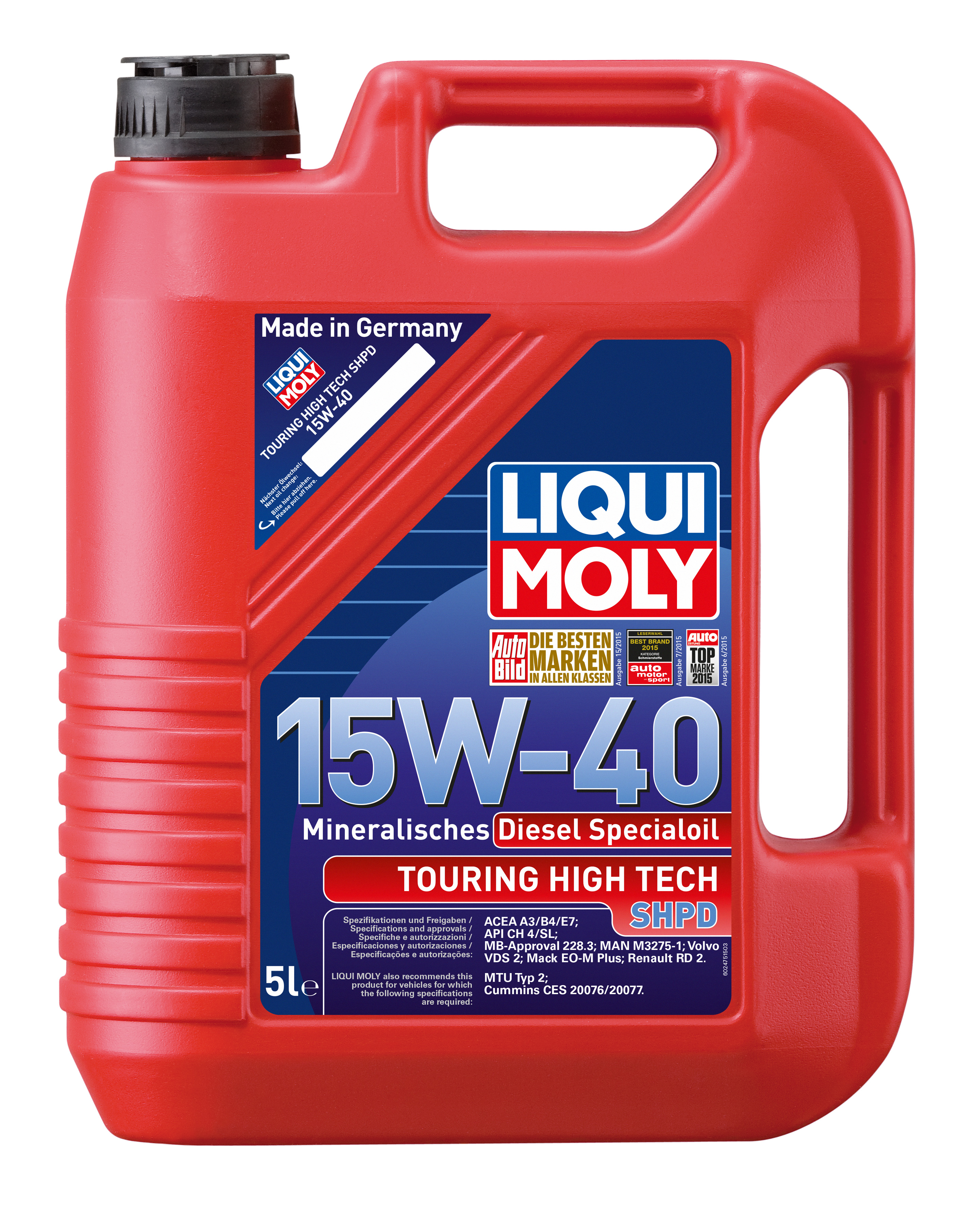 Купить запчасть LIQUI MOLY - 2475 Моторное масло Liqui moly Touring High Tech SHPD 15w-40 5л