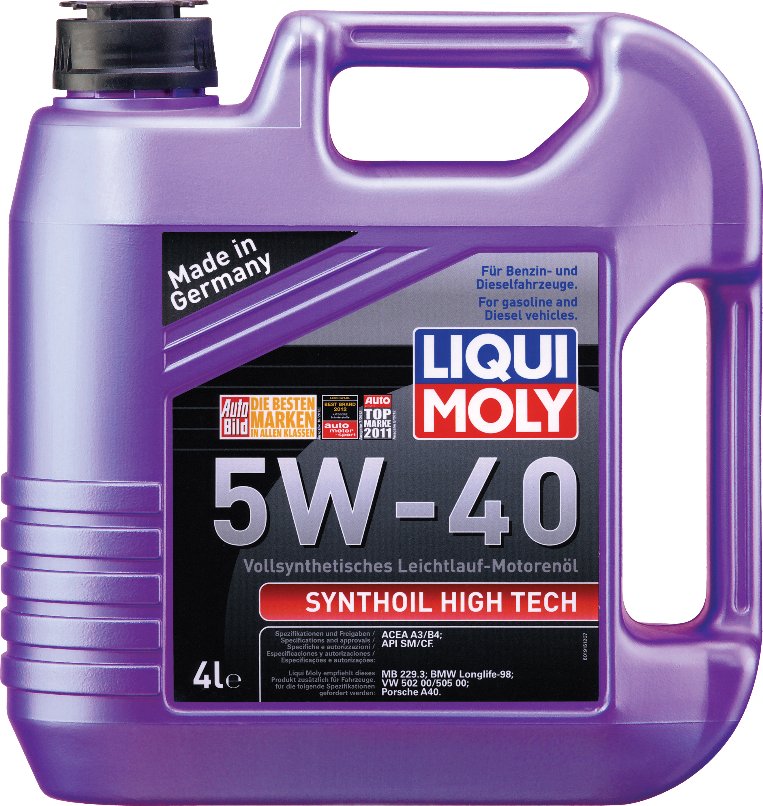 Купить запчасть LIQUI MOLY - 1915 Масло моторное SYNTHOIL HT (5W-40) 4л LIQUI MOLY